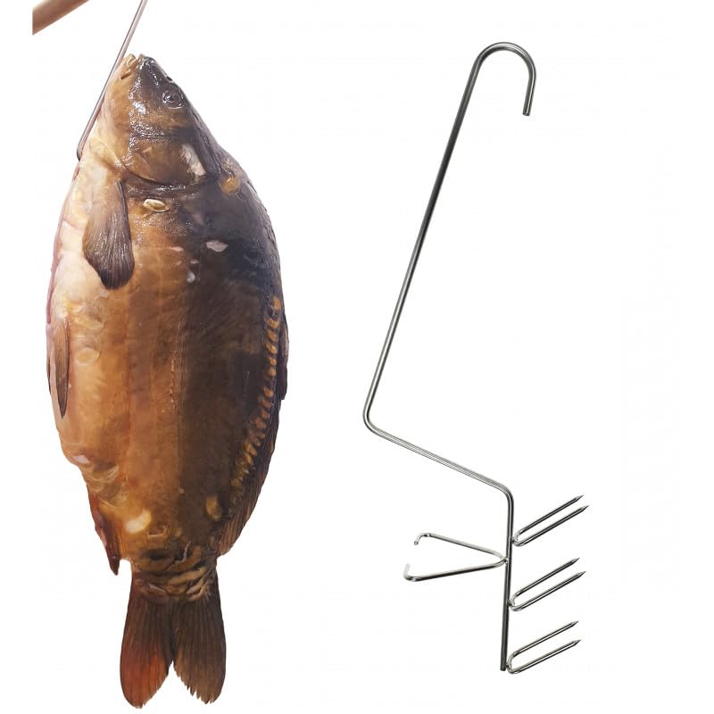 AlcoFermBrew Räucherhaken für Fleisch und Fisch (5 x Haken zum Räuchern von Karpfen mit Kopf), 5 x H