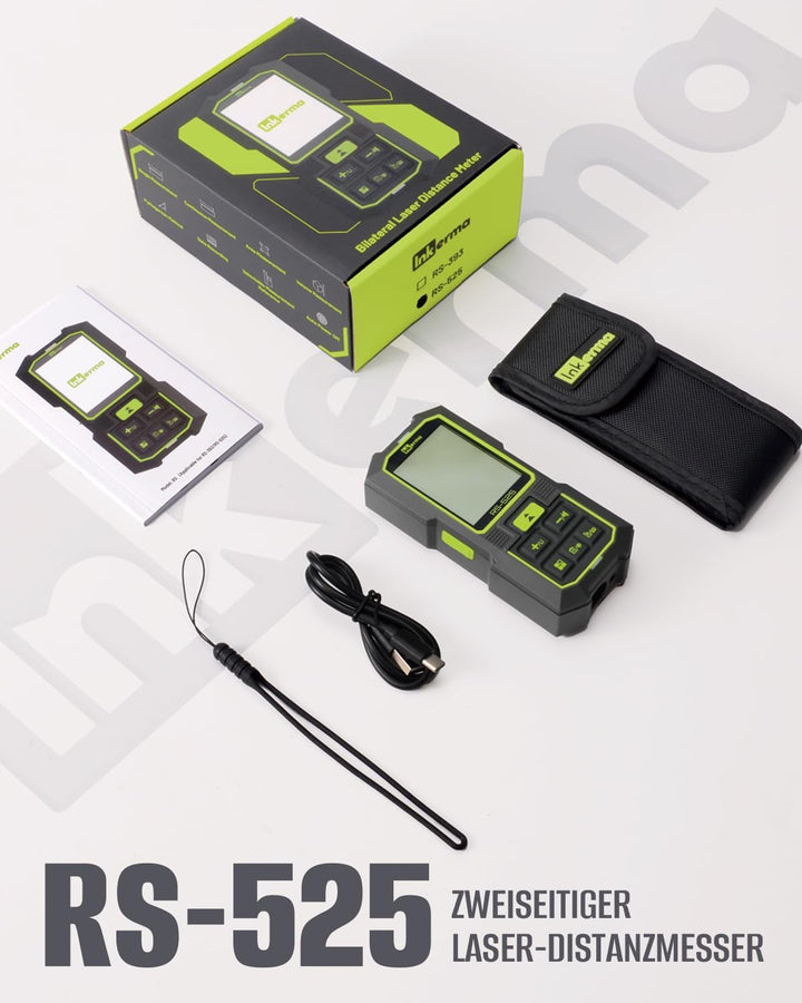 Bilaterales Laser Entfernungsmesser, 525Ft/160M Dual-Laser-Messwerkzeug, Wiederaufladbares Laser-Mes