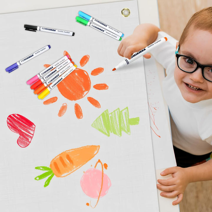 Banner Selbst Gestalten Set, Banner 150cm*100cm Mit 6m Hängendem Seil Und 8 Textilstifte, Banner Per