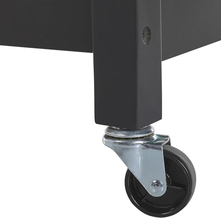 Beliani Multifunktioneller Servierwagen schwarz 2 Fächer 1 Schublade Hiuma
