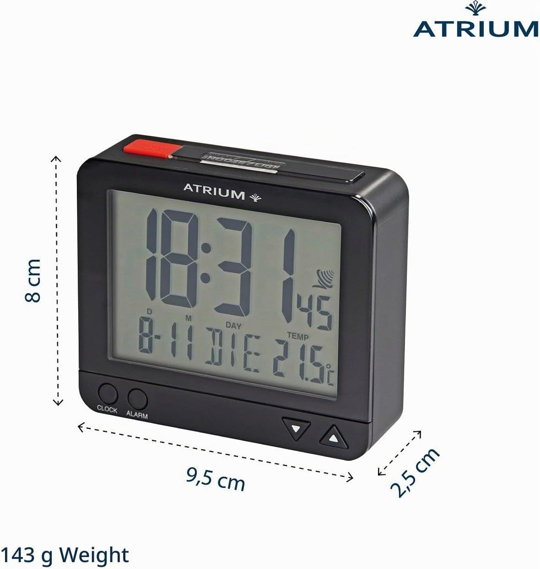 Atrium Funkwecker Digital Quarz sensorgesteuertes Nachtlicht Beleuchtung mit Obenabsteller Datum und