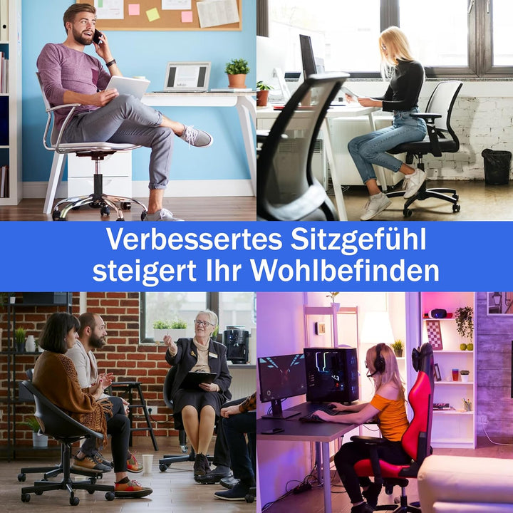 Bemacom Gasdruckfeder für Bürostuhl bis 200kg Belastbarkeit, Länge 430mm Schwarz Ersatz Gasdruckfede
