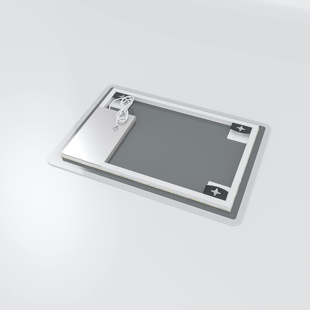 AQUABATOS BORAS-Serie Badspiegel mit indirekte LED Beleuchtung 50x70 cm Badezimmerspiegel für Gäste