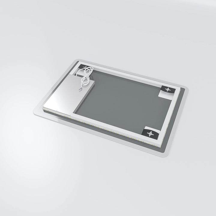 AQUABATOS BORAS-Serie Badspiegel mit indirekte LED Beleuchtung 50x70 cm Badezimmerspiegel für Gäste