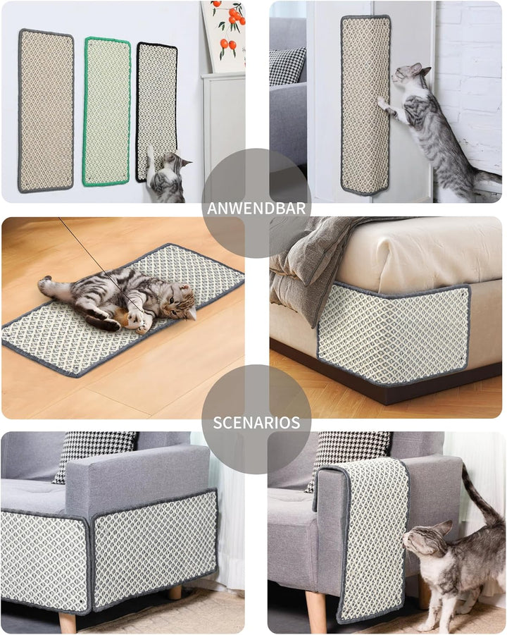 JanYoo 2 Stück Kratzmatte Katze, Kratzschutz Katzenkratzmatte Sisal Katzenkratzmatte Katzen Kratztep