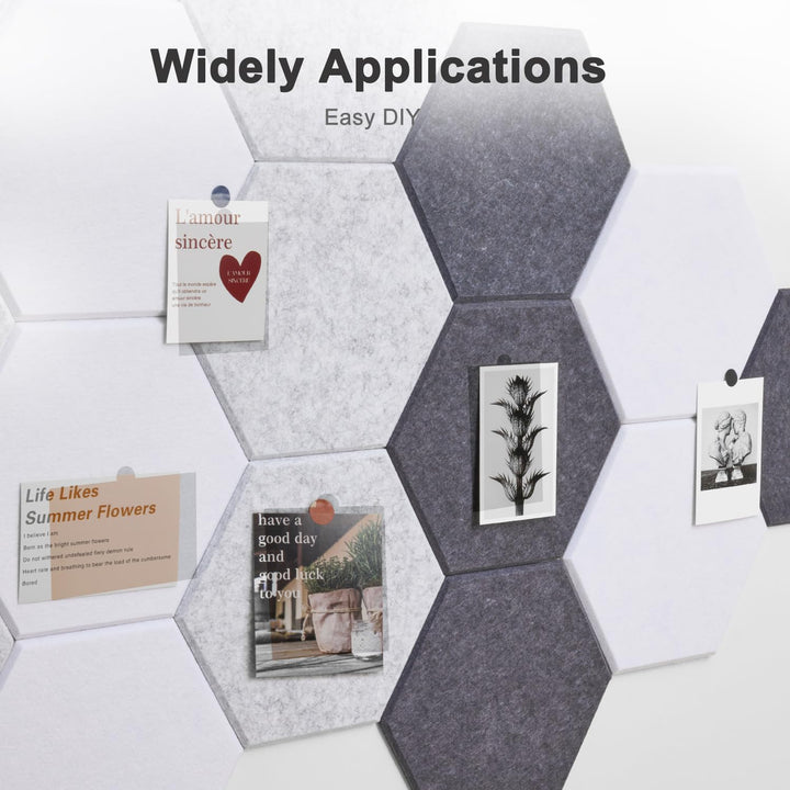 Hexagon Akustikplatten Selbstklebend, 12 Stück Hohe Dichte Schallabsorber Wand für Decken-/Tür-/Wand