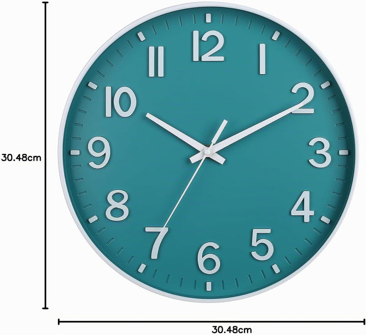 HZDHCLH 30cm Lautlos Wanduhr Schleichende Sekunde mit Arabisch Ziffer ohne Ticken für Dekoration Woh