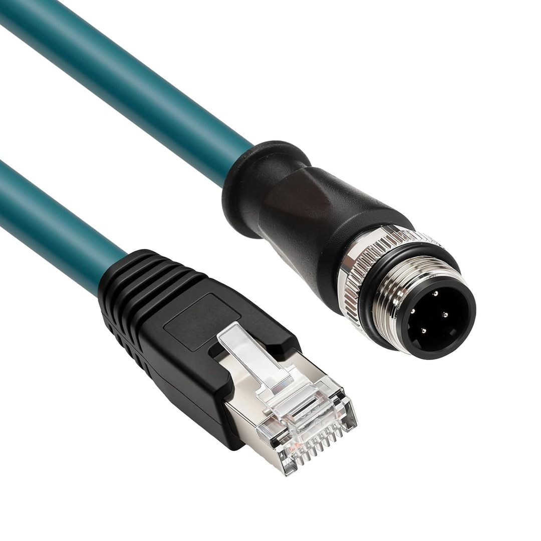 Eonvic M12 4-Positionen-D-kodierter Stecker auf RJ45-High-Flex-Cat5e-Industrial-Ethernet-Kabel, gesc