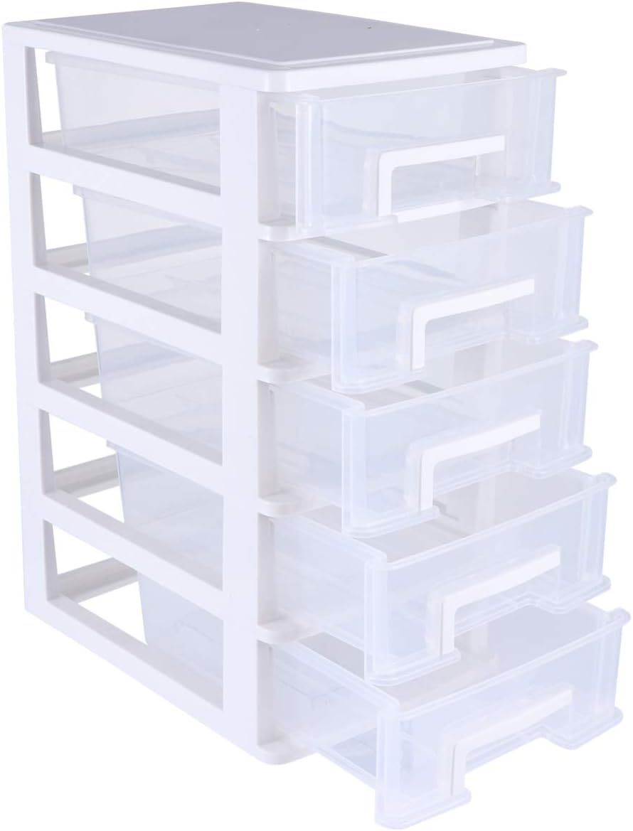 Zerodeko Kunststoff- Schubladen- Schrank Multifunktionale Fünf- Layer- Lagerschrank Tragbare Aufbewa