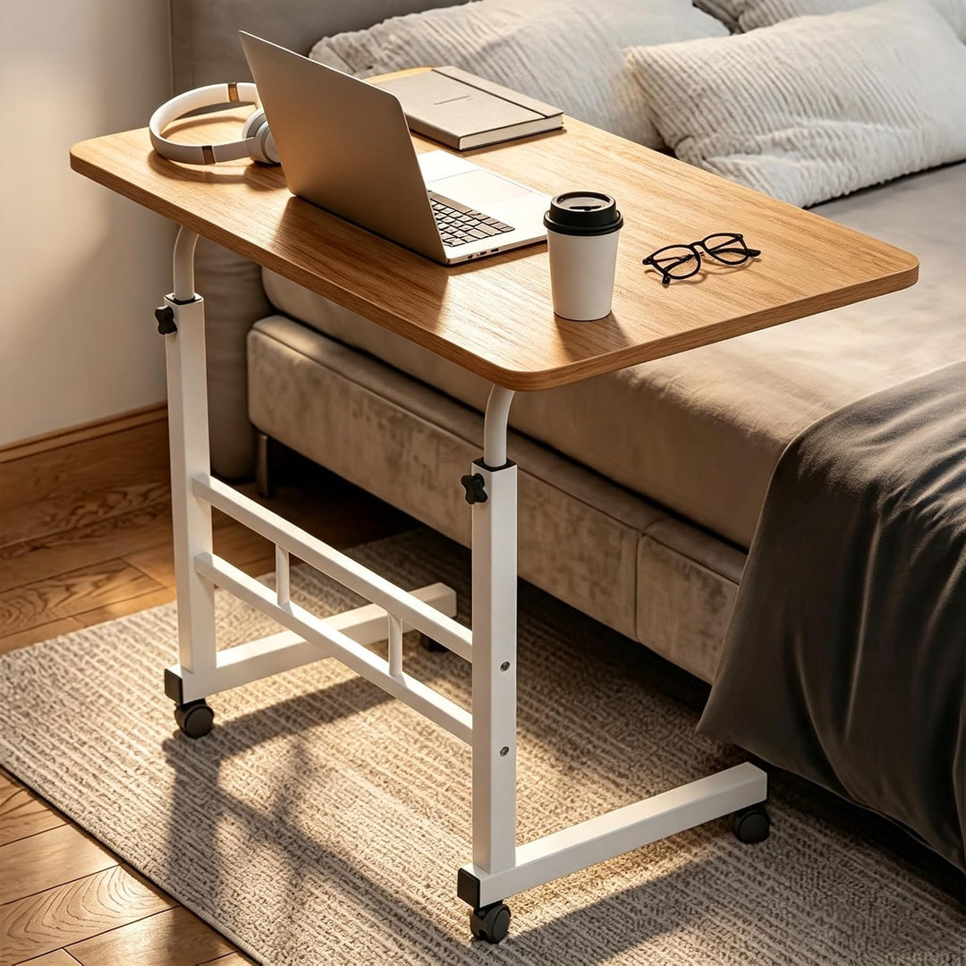 Höhenverstellbarer mobiler Überbetttisch mit Rollen, 60×40cm