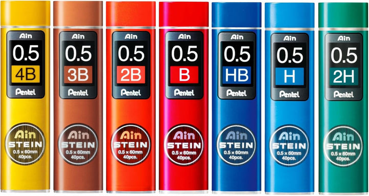 Pentel Ain STEIN C275 Feinmine, 40 Minen je Dose, 0.5 mm, Härtegrad HB (12 Dosen), HB