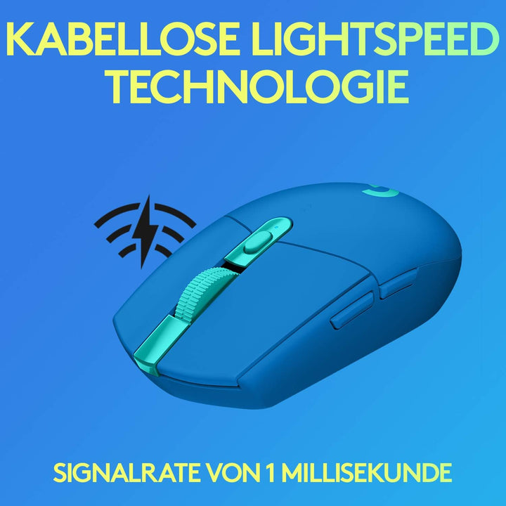 Logitech G305 LIGHTSPEED kabellose Gaming-Maus mit HERO 12K DPI Sensor, Wireless Verbindung, 6 progr