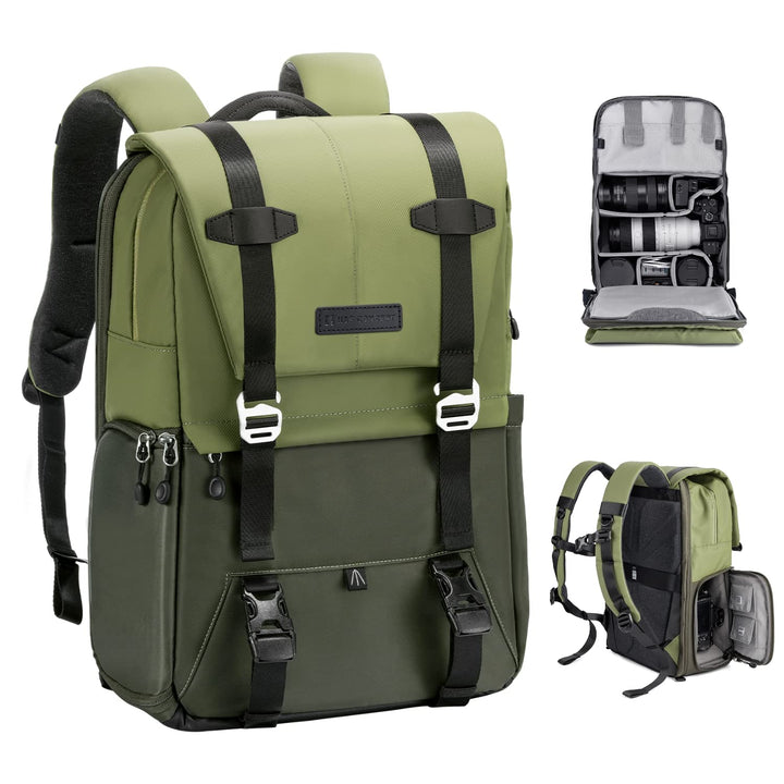 K&F CONCEPT Kamerarucksäcke 20L, Grosse Camera Backpack 15,6 Zoll Laptopfach, Spritzwassergeschutzt