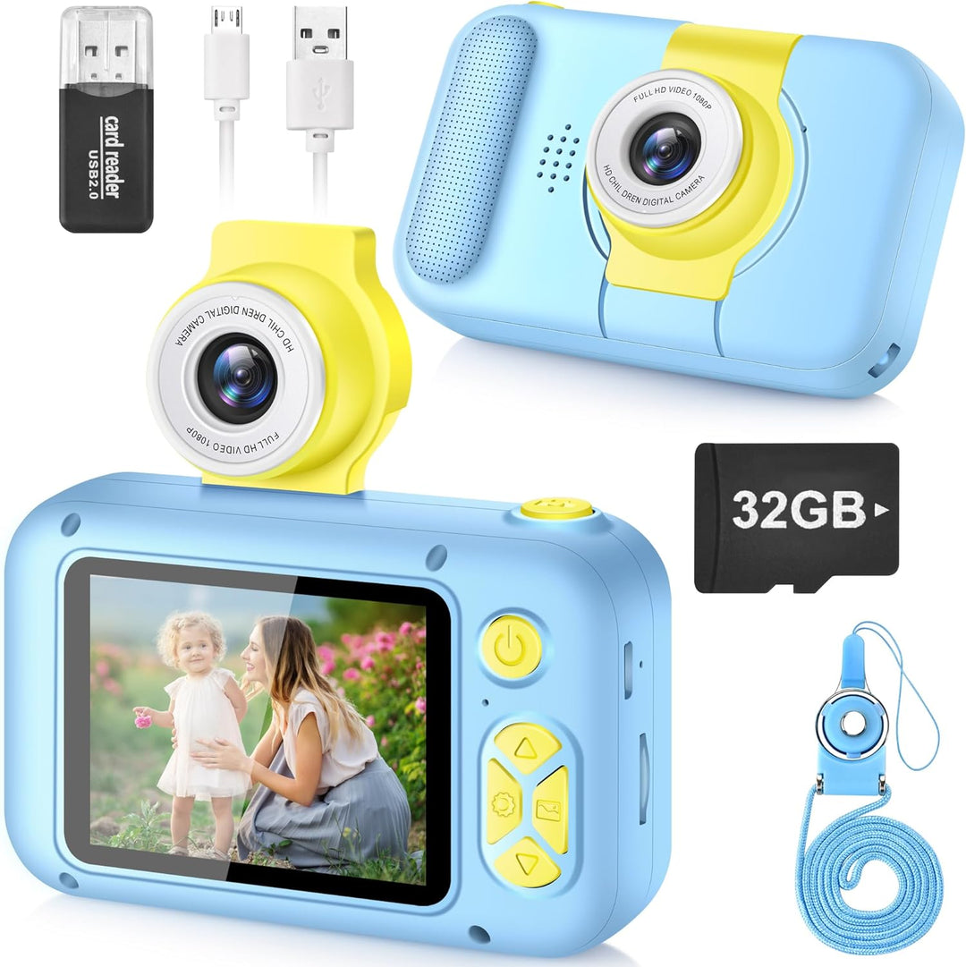 KinderKamera,ARNSSIEN Kinder Kamera,Selfie ,Geschenk für3 4 5 6 7 8 9 10Jahre Mädchen und Junge,2.4i
