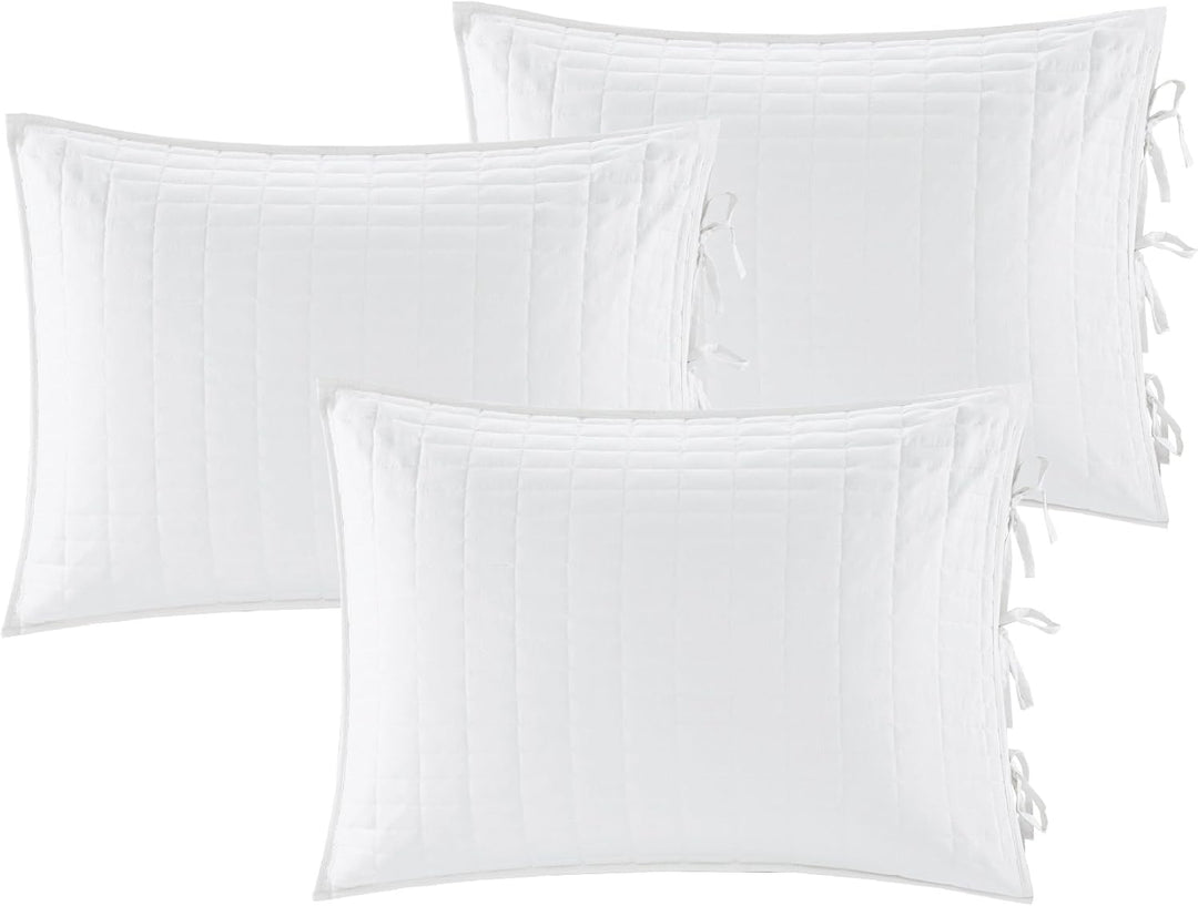 Comfort Spaces Gemütliche Ganzjahres-Bettwäsche mit Bettvolant Tagesbett-Set, Textil, Kienna Weiss,