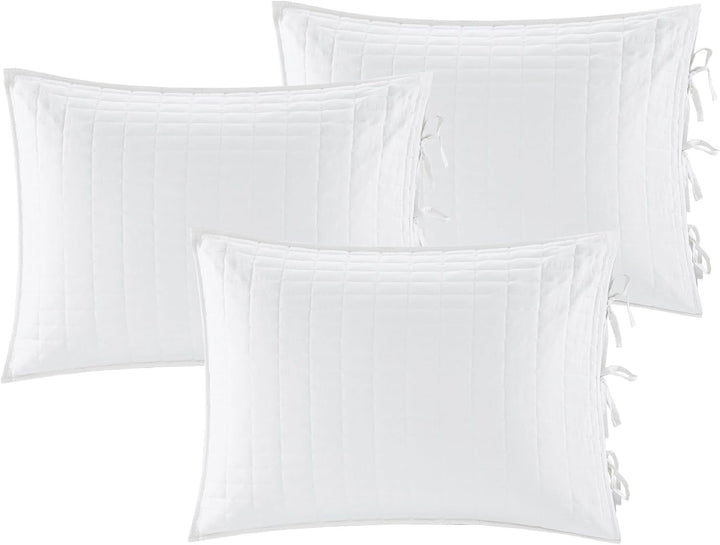 Comfort Spaces Gemütliche Ganzjahres-Bettwäsche mit Bettvolant Tagesbett-Set, Textil, Kienna Weiss,