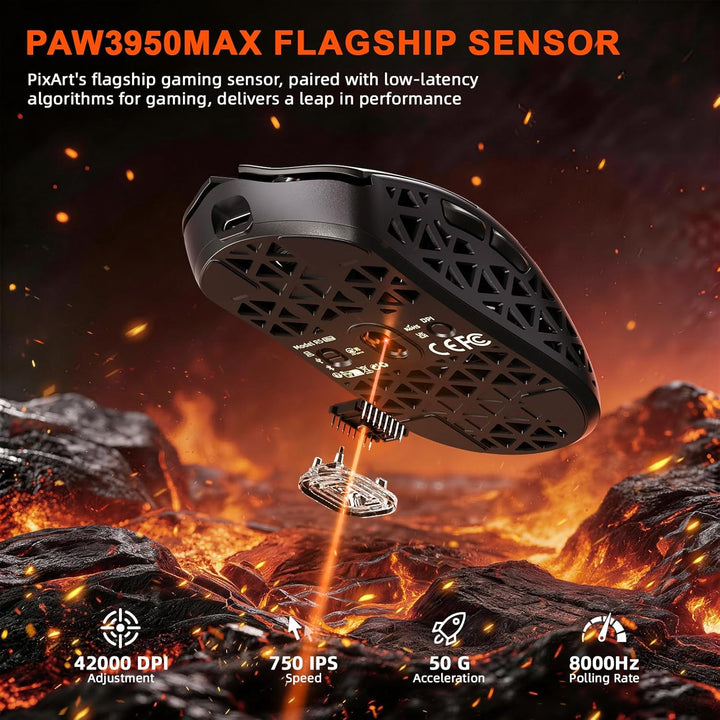 ATTACK SHARK R68HE 8kHz Forged Carbon& Rapid Trigger Magnetisch Kabelgebunden Gaming-Tastatur+R5Ultr