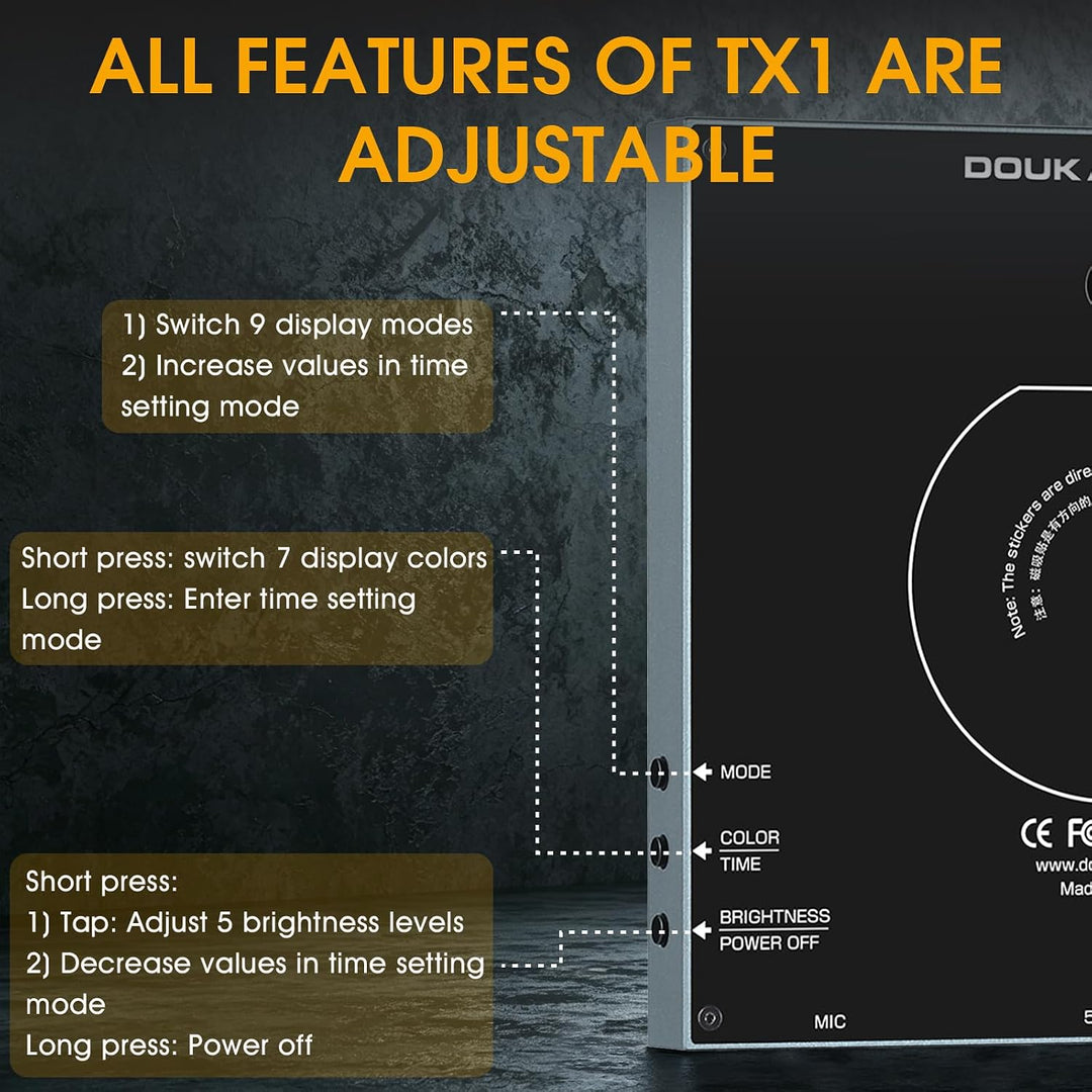 Douk Audio TX1 Wortuhr LED-Tisch- und Wanduhr