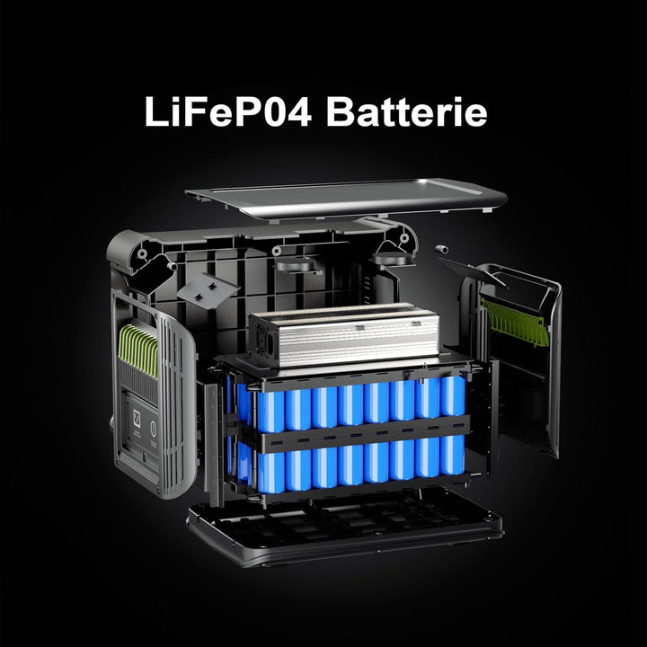 ALLPOWERS Zusatzbatterie B1000 für R1500 / R2500 Tragbares Powerstation, Solargenerator 1152Wh LiFeP