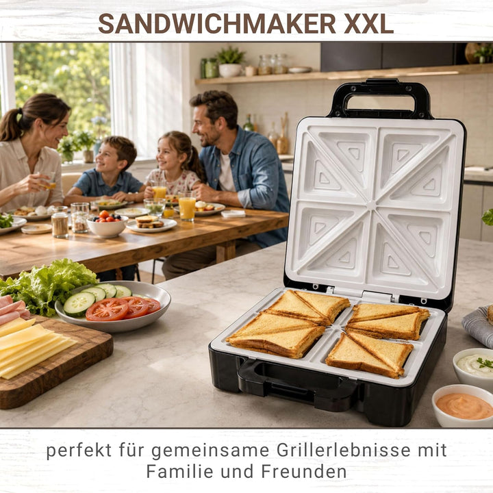 Syntrox Germany Keramik Sandwichmaker Drizle | Sandwich Toaster | Thermostat | Antihaftbeschichtet,