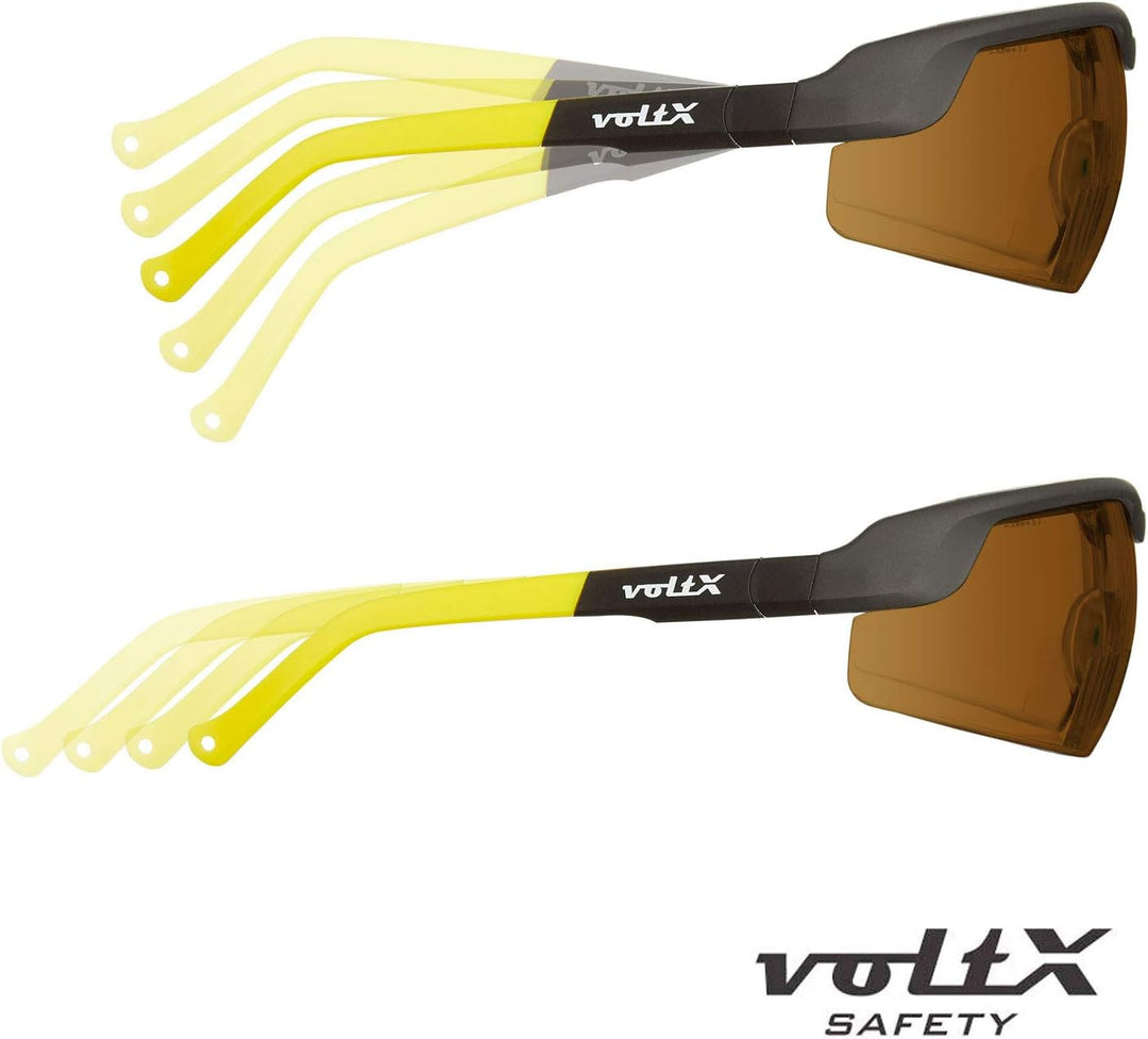 voltX 3 x GT ADJUSTABLE Bifokale Lesen Schutzbrille (KLAR, GELB, BRAUN +2.5 Dioptrie) CE EN166F, Ant