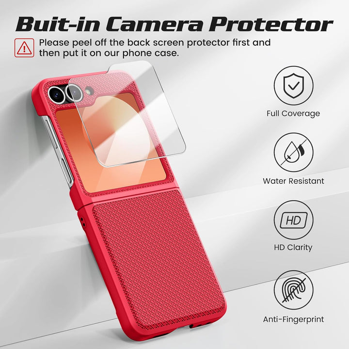 Doeshine für Samsung Galaxy Flip 6/Z Flip 7 FE Hülle [Not for Flip 7] mit Scharnierschutz & Displays