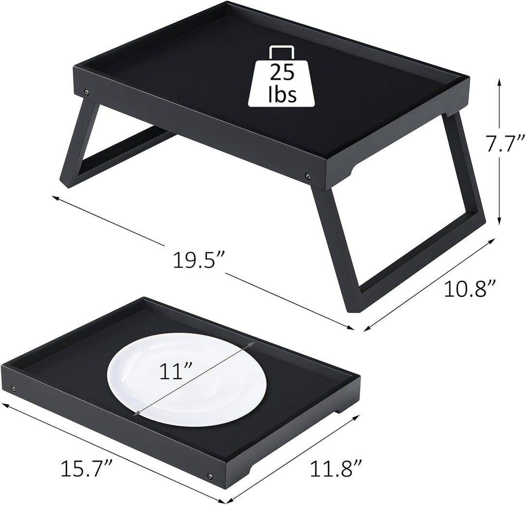 Betttablett mit klappbarem Bein, Bambus-Tablett zum Essen, Frühstücksbett-Tablett für Küche, Servier
