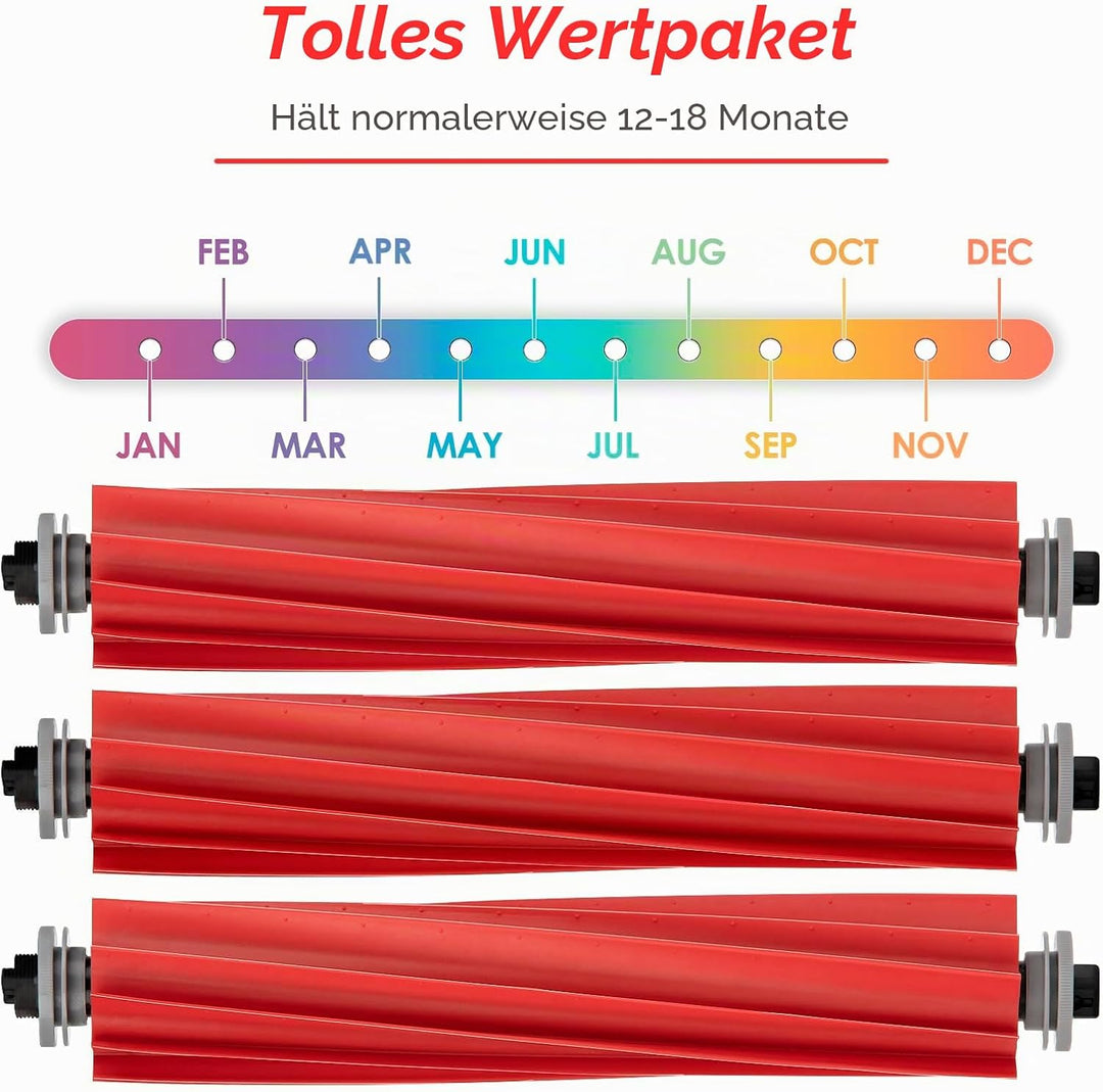 (3 Stück) QV 35A Rollenbürsten für Roborock QV 35A, QV35S, S7, S7+, S7 MaxV, S7 MaxV Plus, S7 MaxV U