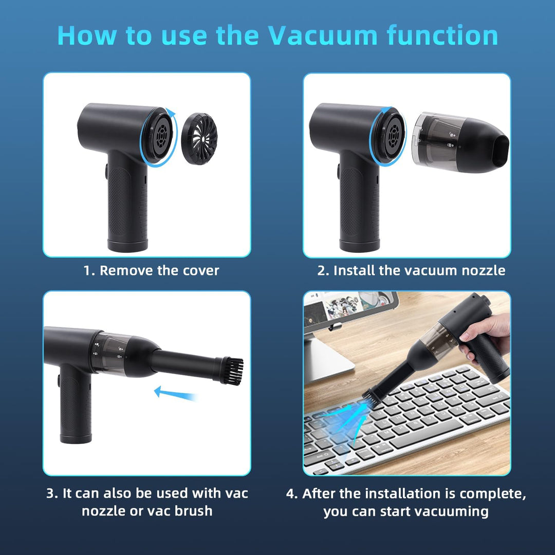Mcbazel 2 in 1 Elektrische Staubgebläse Air Duster Tastatursauger, Wiederaufladbarer Handstaubsauger