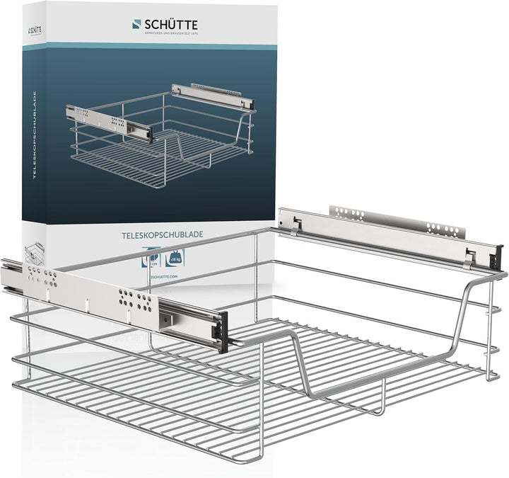 Eyckhaus Teleskopschublade | für die Küchenorganisation zum Nachrüsten (60cm) mit Auszugsschienen |