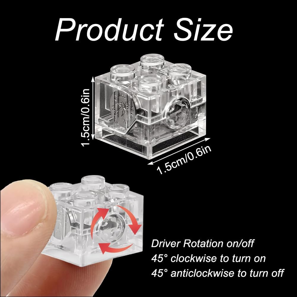 Joycabin 15 Stück Leuchtende Bausteine, 2x2 LED Leuchtsteine, Transparent Bausteine Lampe, Bausteint