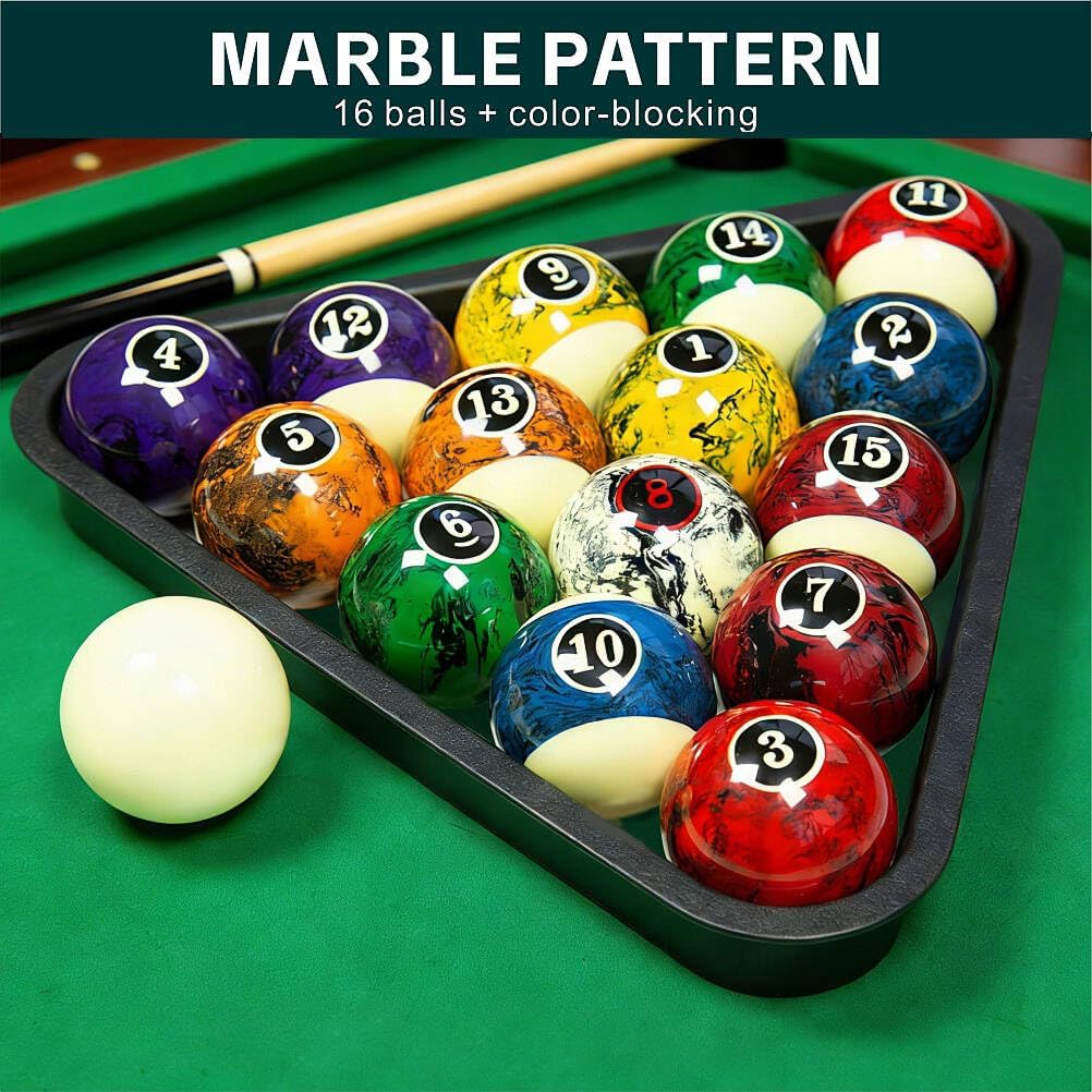 Premium 57mm Pool Ball Set - Durable Resin Billiard Balls Set for Professional & Home Game Rooms Wei