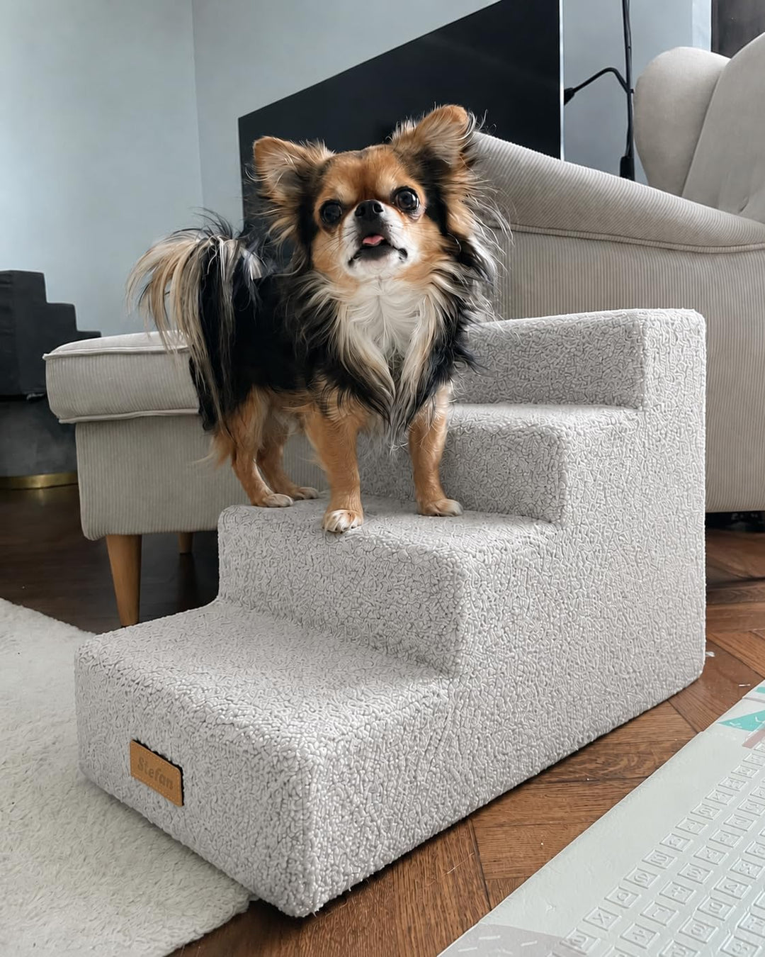 Sofatreppe für Hunde und Katzen – Hundetreppe für Bett &amp; Sofa – 3- oder 4-stufig, rutschfest &amp; wasch