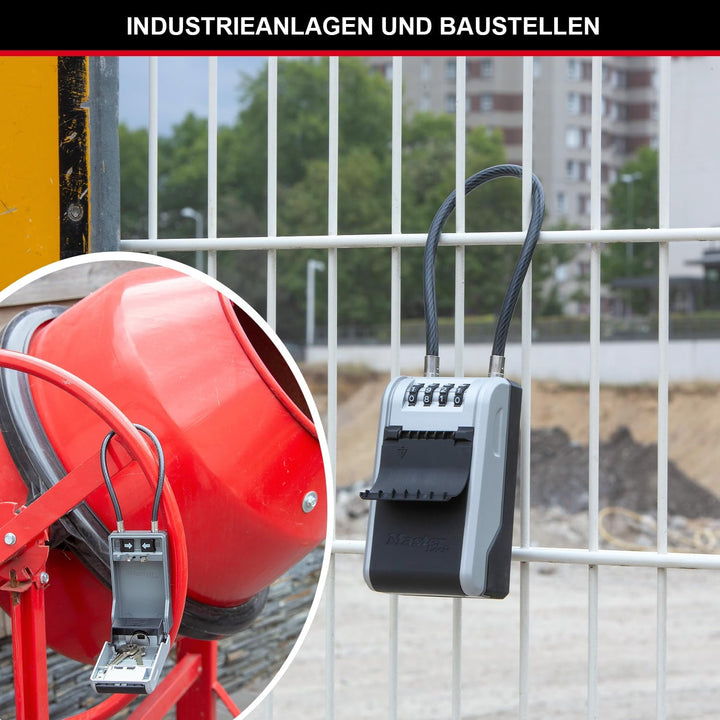 Master Lock Schlüsseltresor mit neuem innovativen Design, flexiblem Kabelbügel, grossem Fassungsverm