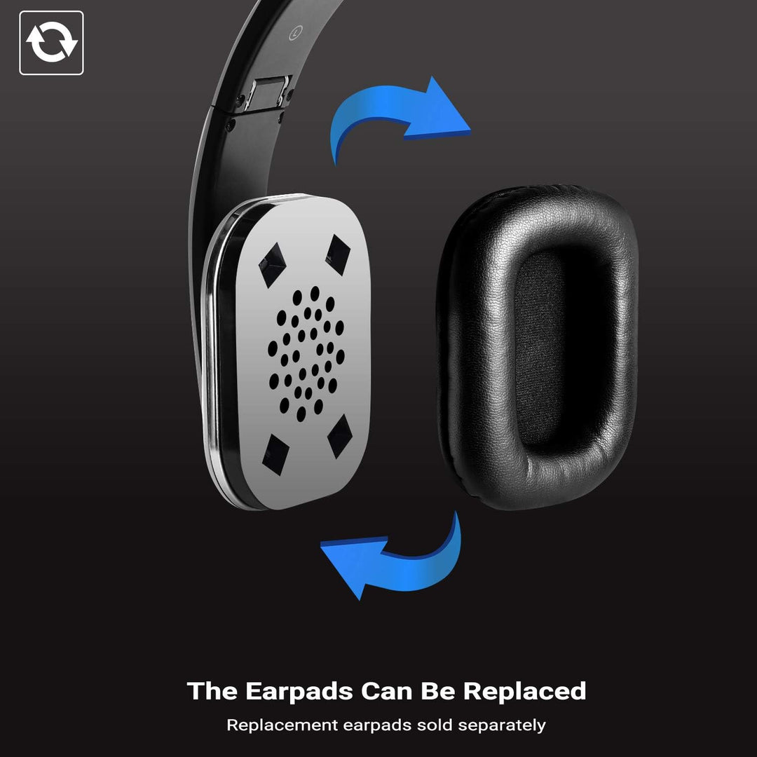 August EP650 - Bluetooth Kopfhörer v4.2 NFC mit aptX Low Latency - Stereo Over Ear Headphones mit Au