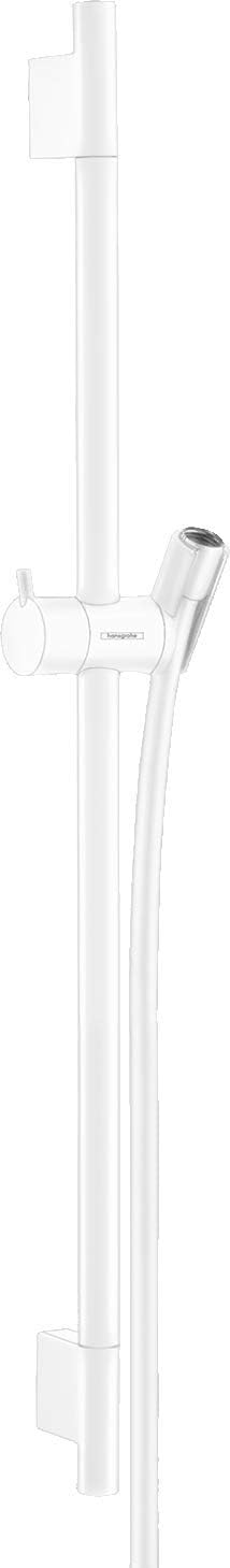 hansgrohe Duschstange Unica' S Puro 0,65m mit Brauseschlauch 1,60m, Mattweiss Mattweiss 0,65m Set mi