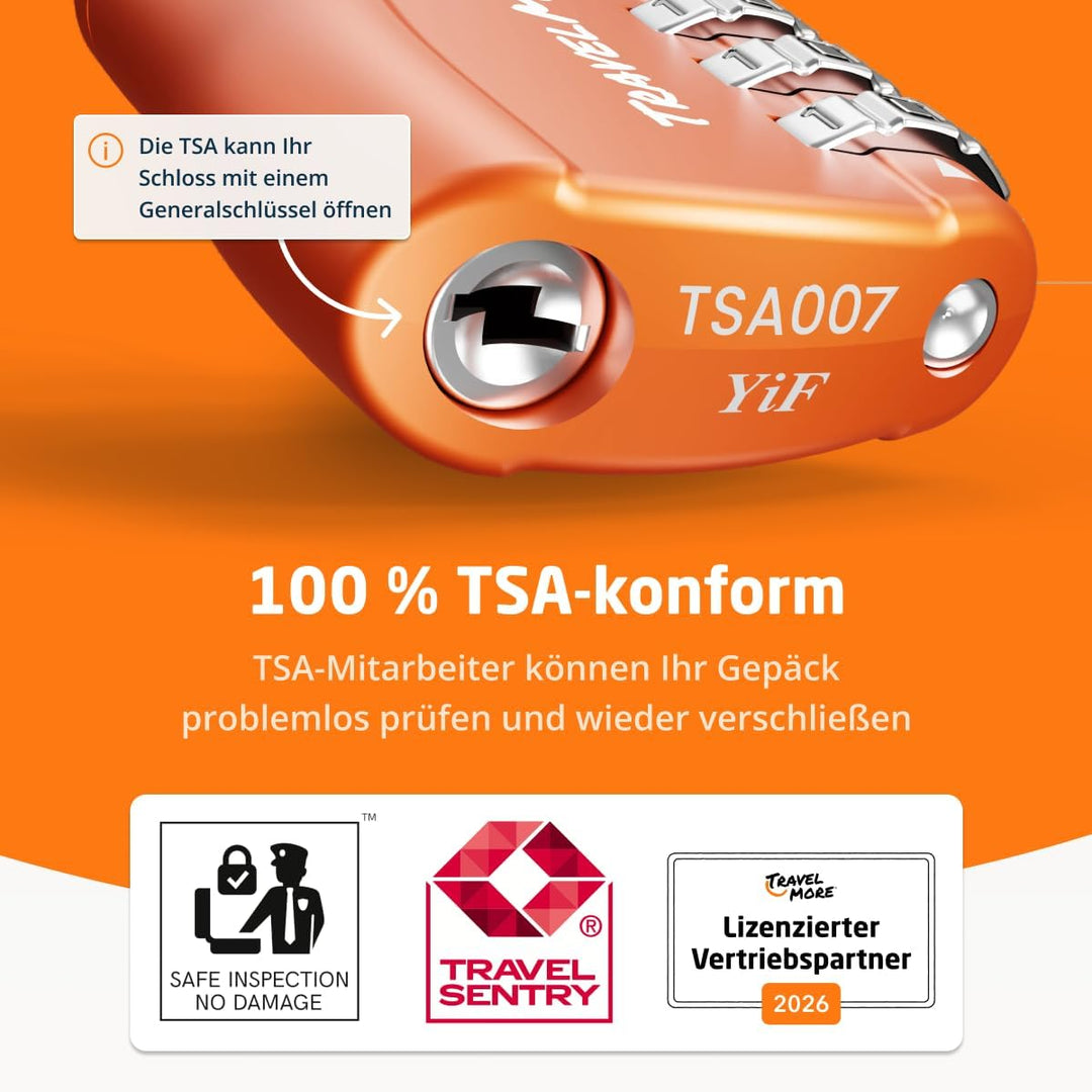 TSA-Kofferschlösser | Gepäckschlöss mit flexiblem Kabel | TSA-Schlöss für Flugreisen | Schlösser für