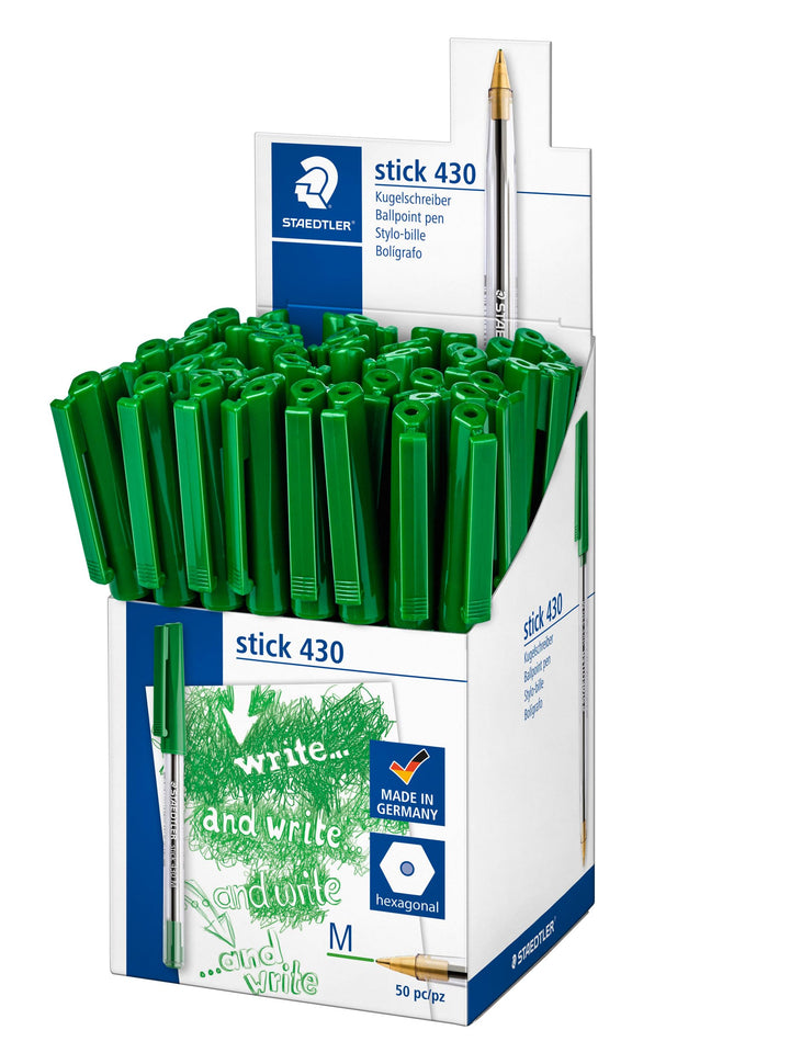 Staedtler Stick 430 M-5CP5 Kugelschreiber Strichbreite M 50 Stück grün