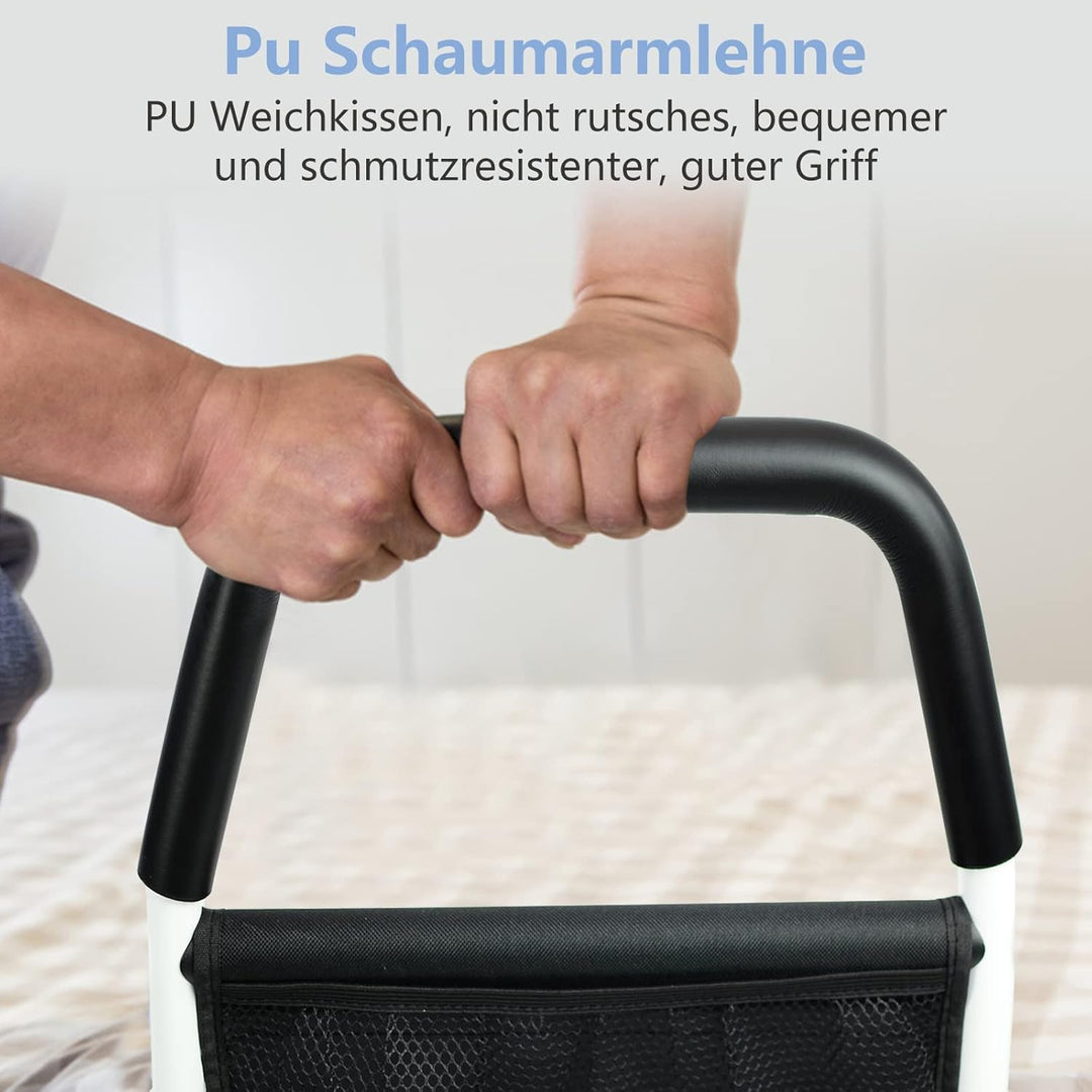 OUUTMEE bettgitter rausfallschutz Erwachsene, Handlauf am Bett aus kohlenstoffreichem Stahl mit Aufb