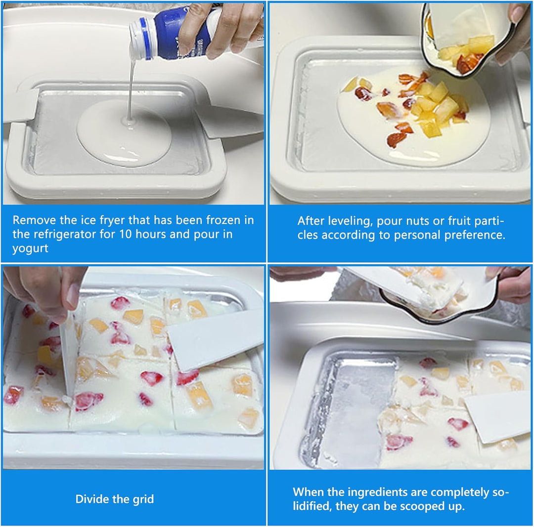 Eisplatte zum Eis Machen, Rolled Ice Cream Maker mit 2 Spateln, Eisplatte Eis Rolls mit Reinigungsbü
