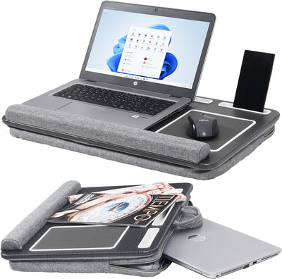 RICOO Laptopkissen Laptoptasche Knietablett in Holzoptik für max. 15,6 Zoll Notebook, Kissentablett