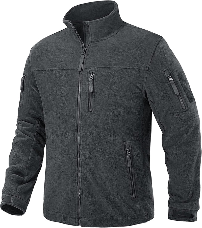 TACVASEN Herren Militär Outdoor Fleecejacke Warme Taktische Jacke Fleece Jacket S Grau, S Grau