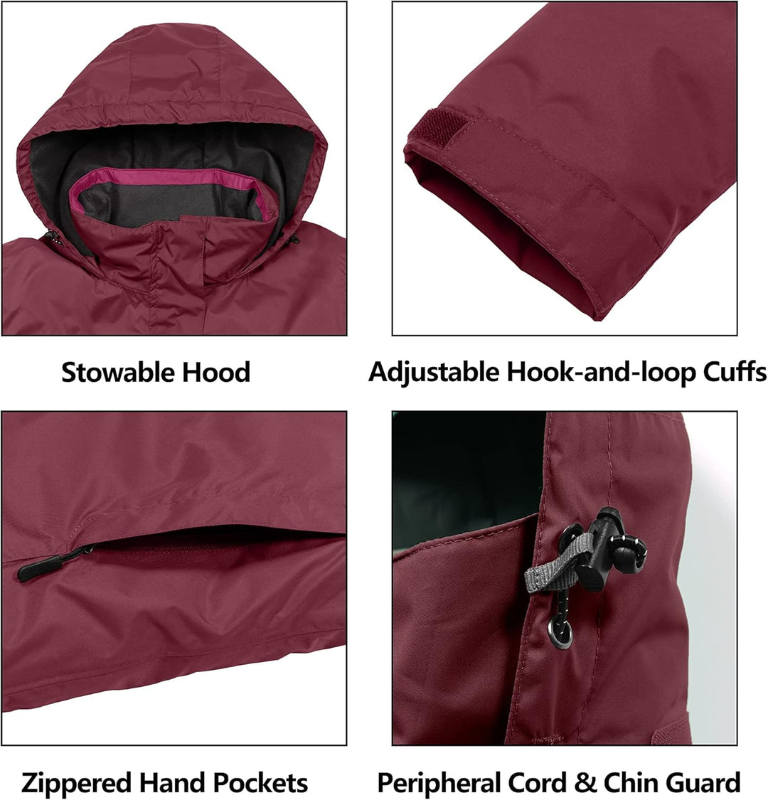 Little Donkey Andy Damen wasserdichte Regenjacke Leichte atmungsaktivem Regenjacke für Outdoor-Windb