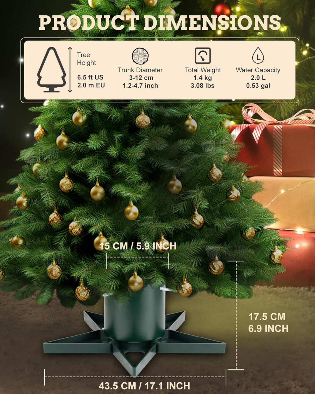 PUDO Christbaumständer Weihnachtsbaumständer Tannenbaumständer mit Wassertank: Baumständer Weihnacht