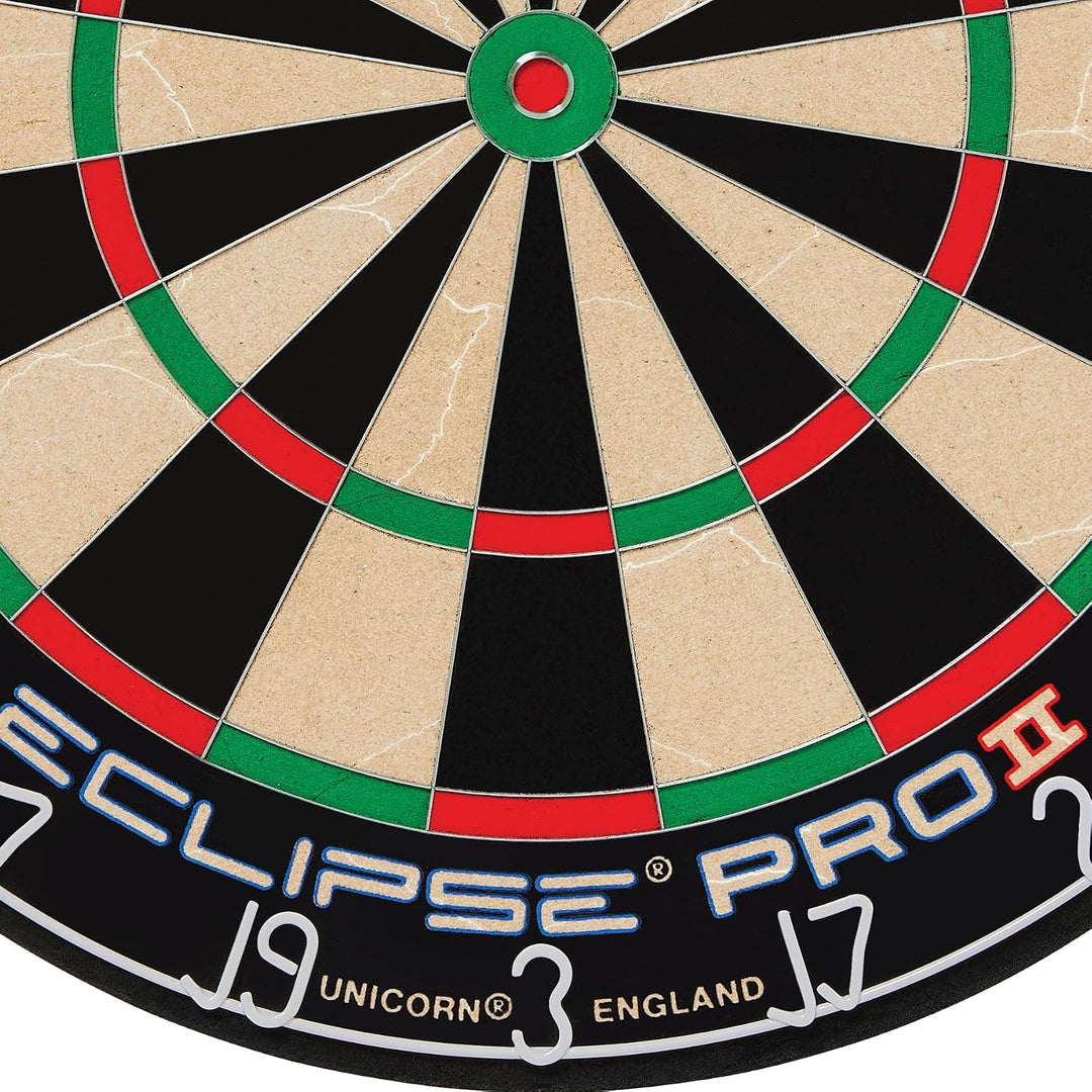 Unicorn Eclipse Pro Dartscheibe mit 2 Borsten und professionellem Sisal und High Definition Spider,