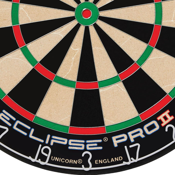 Unicorn Eclipse Pro Dartscheibe mit 2 Borsten und professionellem Sisal und High Definition Spider,