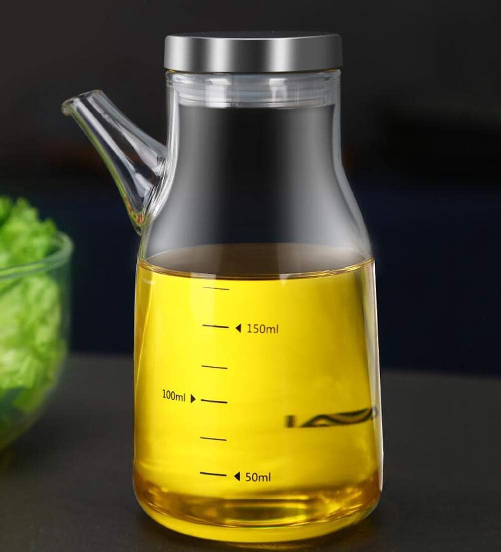 XiaoShenLu Olivenölspender Flasche, Glasölflasche ohne Tropf, Ölbehälter für Pflanzliches Olivenöl,