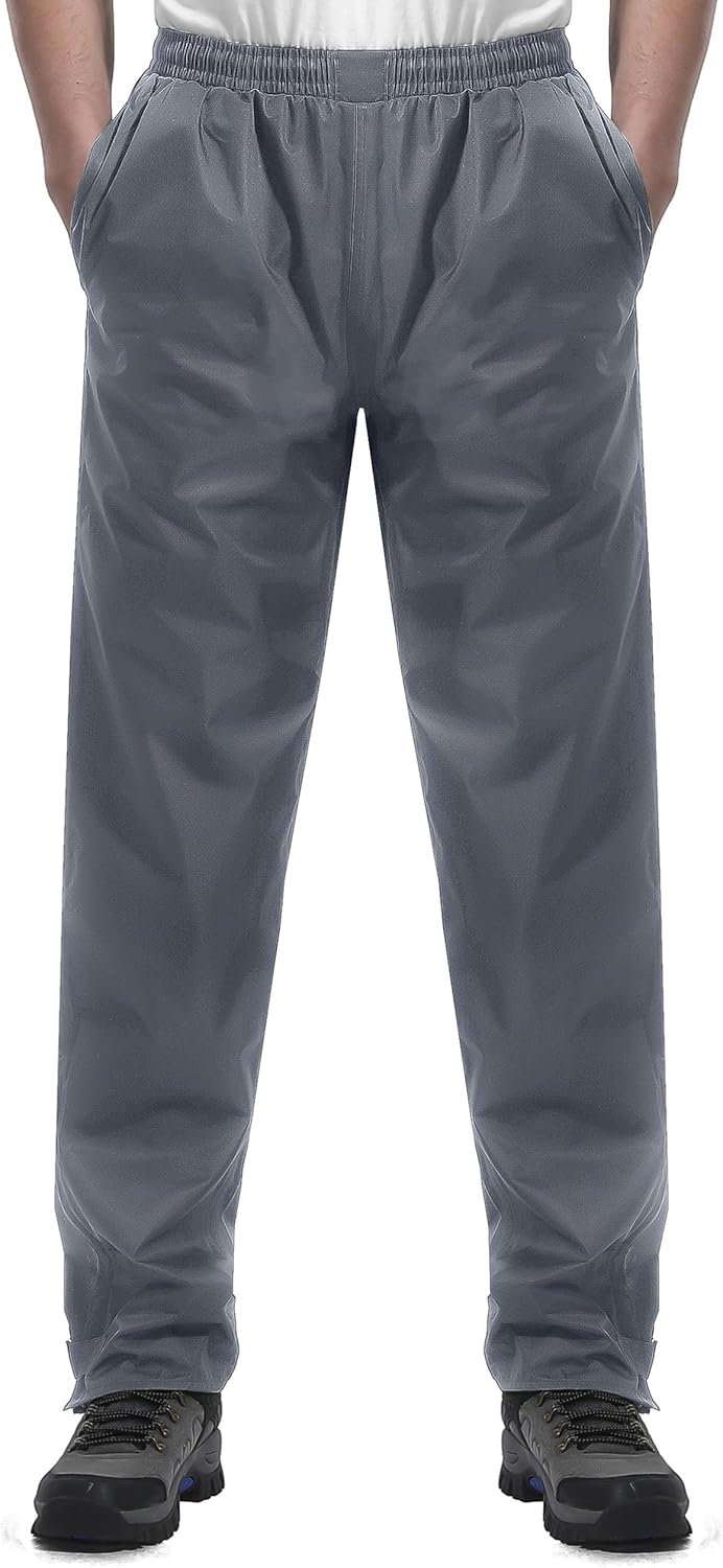 Coutyuyi Regenhose für Herren wasserdichte Leichte Winddichte Outdoorhose zum Wandern Camping Golf L