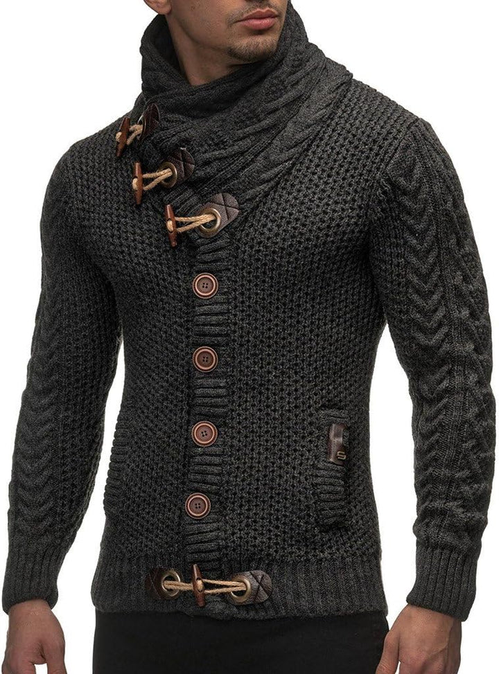 Leif Nelson Herren Strickjacke mit Knöpfen in Regular Fit, Männer Cardigan in Langarm Design, ideal