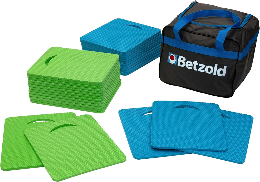 Betzold Sport 55585 - Sitzmatten-Set Kinder mit Tasche - 15 x grün 15 x